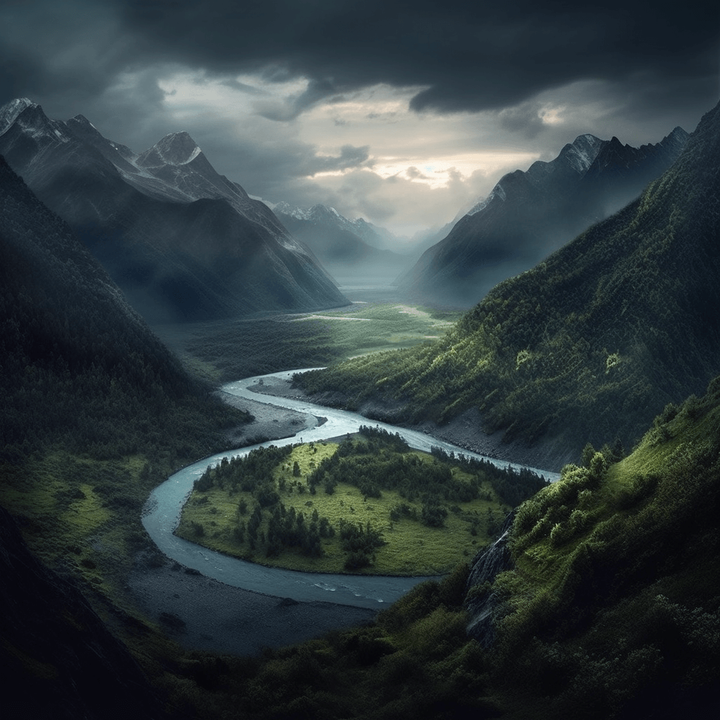 an-amazing-view-of-a-lake-and-mountains-in-cloudy-sky