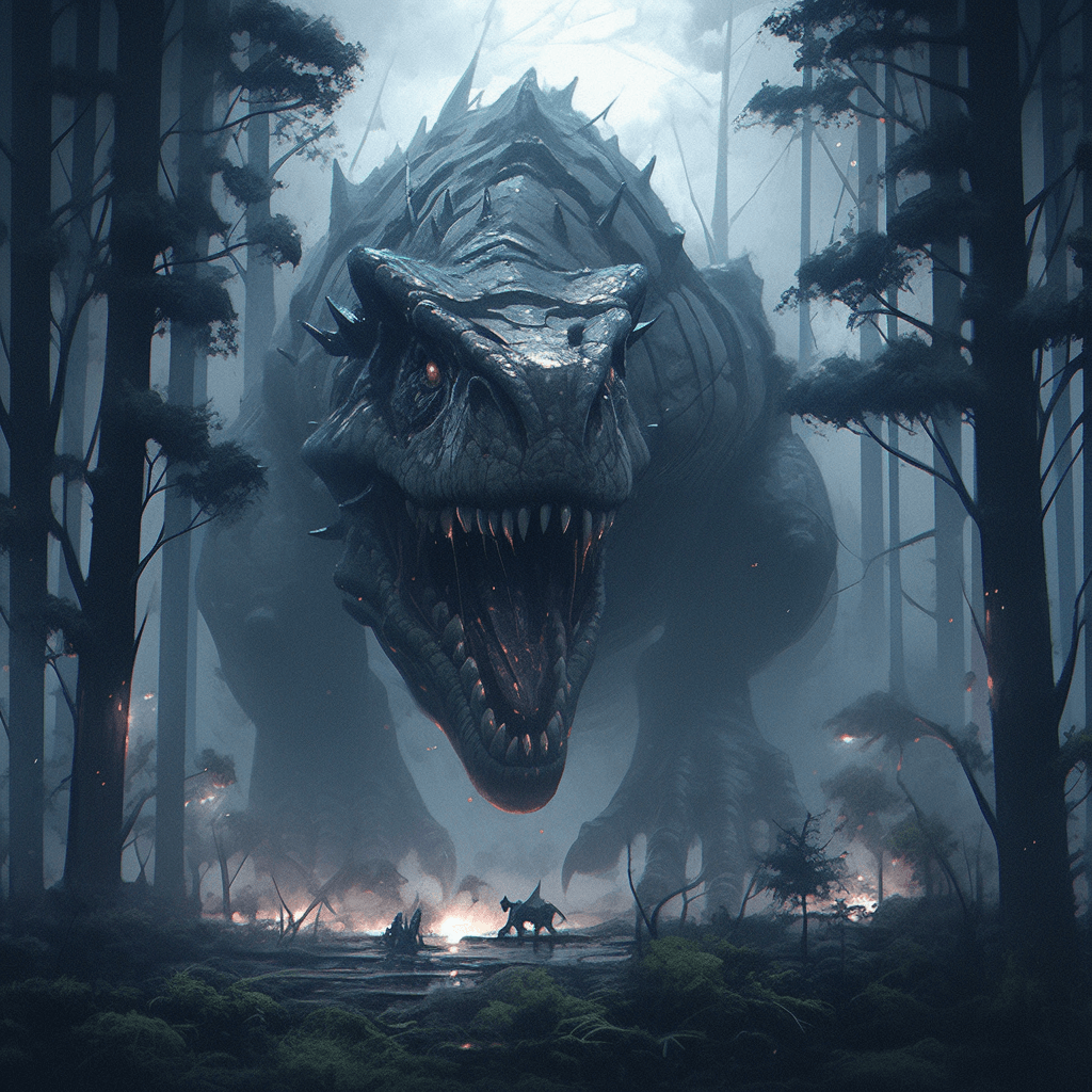 a-tyrannosaurus-rex-dinosaur-3d-render-background-forest