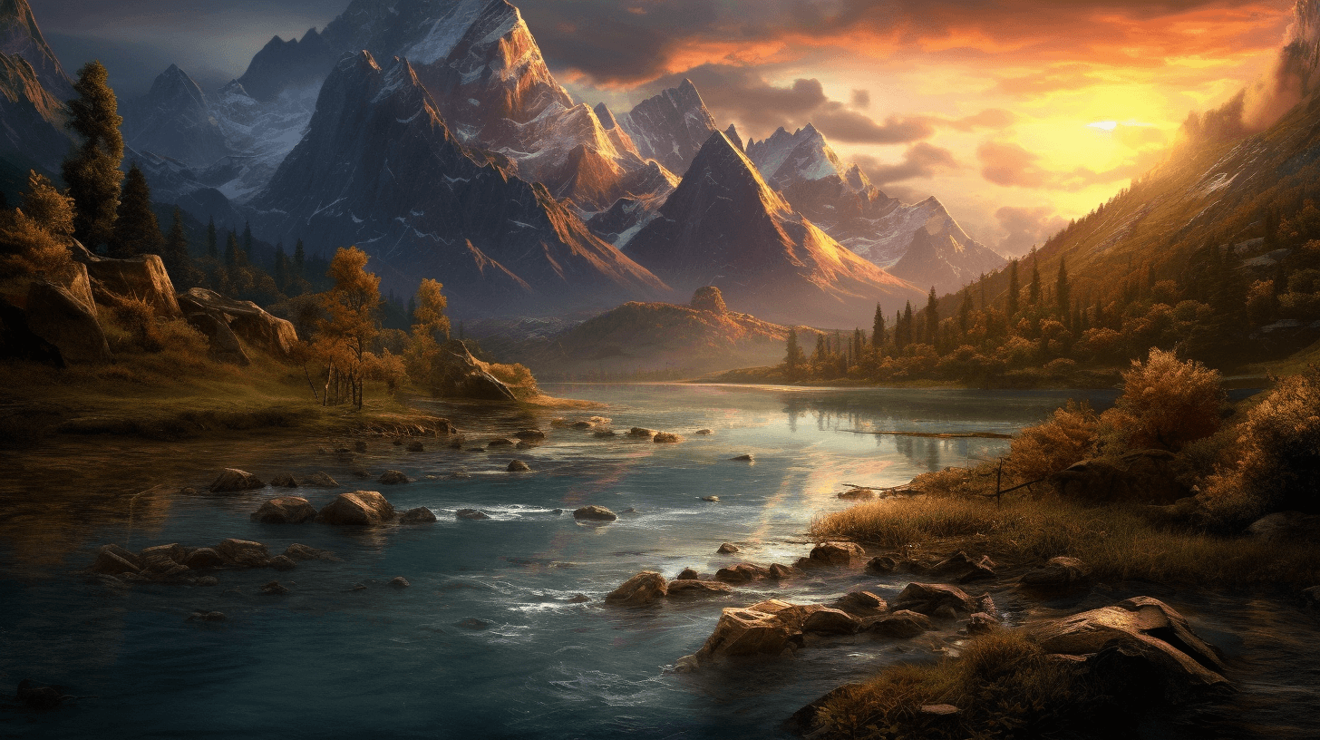 beautiful-sunrise-from-a-lake-in-the-mountains