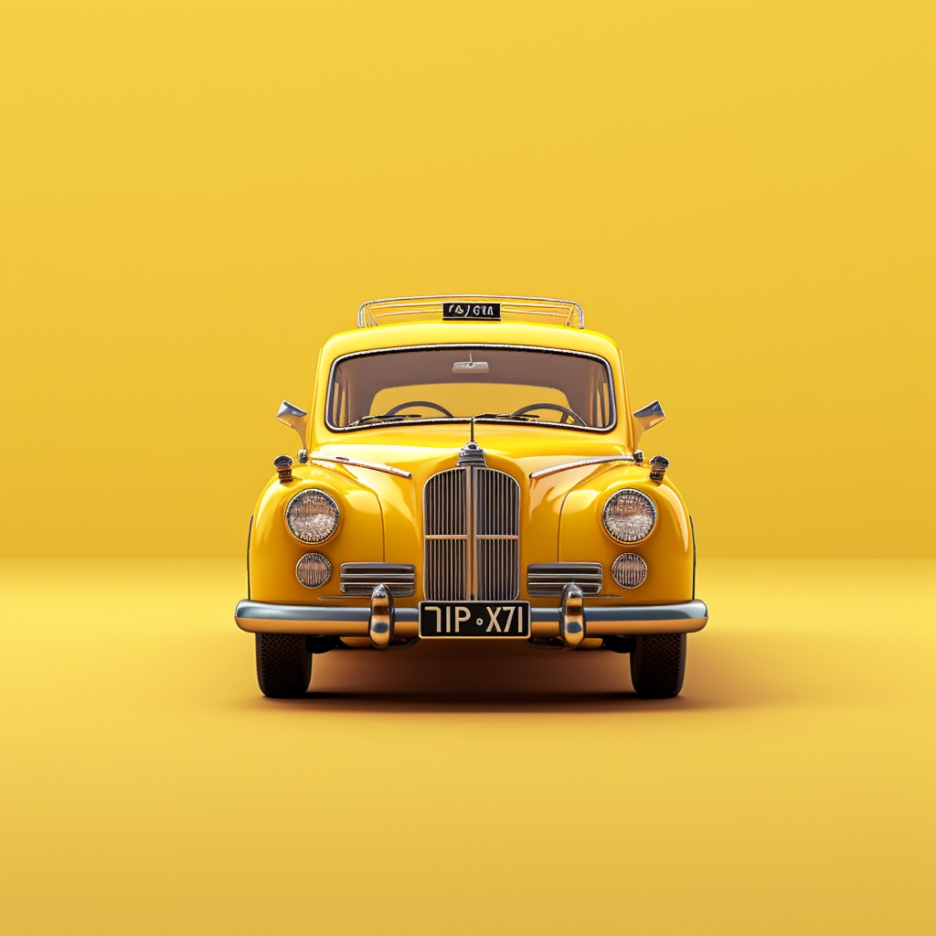 a-yellow-sedan-in-yellow-background