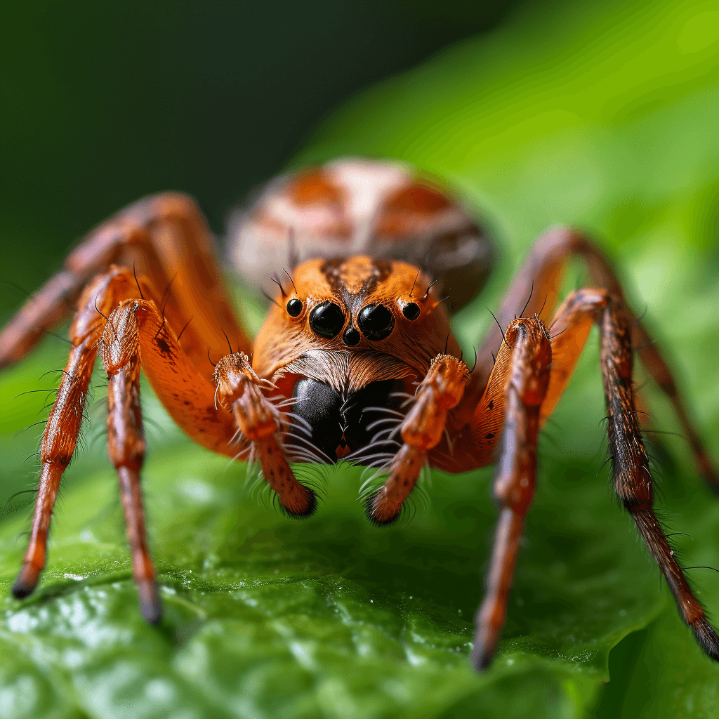 a-red-spider-on-a-green-leaf