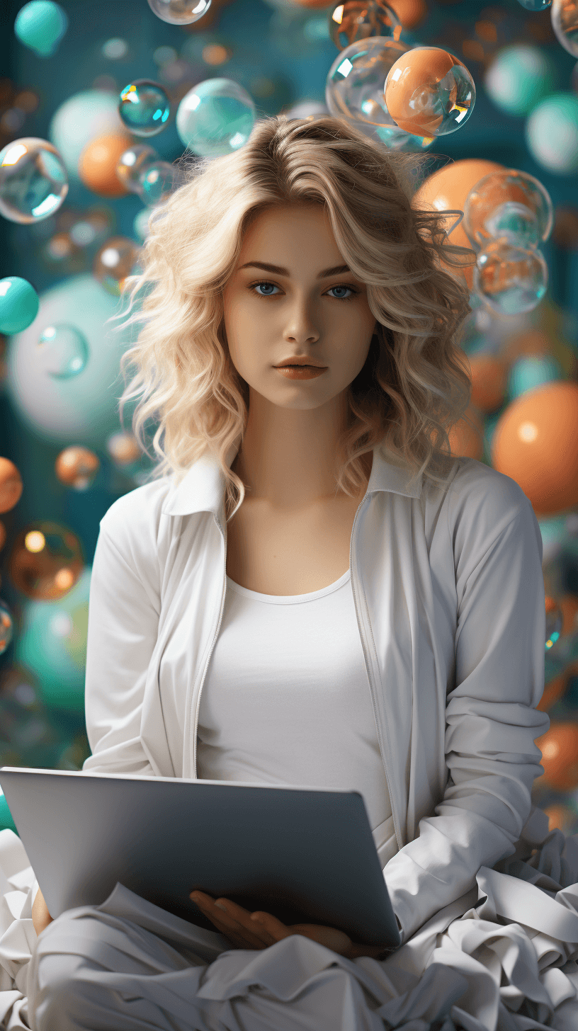 a-blond-hair-girl-holding-tab-and-bubble-in-background